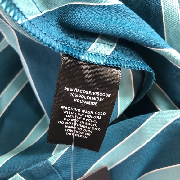 ❎SOLD Lafayette 148 Siri Wrap Dress Striped Blue Pacific Sleeveless Long Dress 2 - Picture 7 of 14